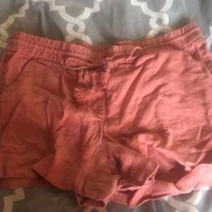 Rusty orange linen loft shorts